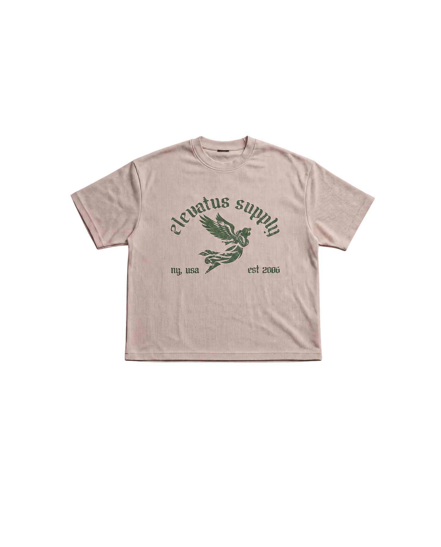 ELEVATUS SUPPLY KHAKI & GREEN WAFFLE TEE
