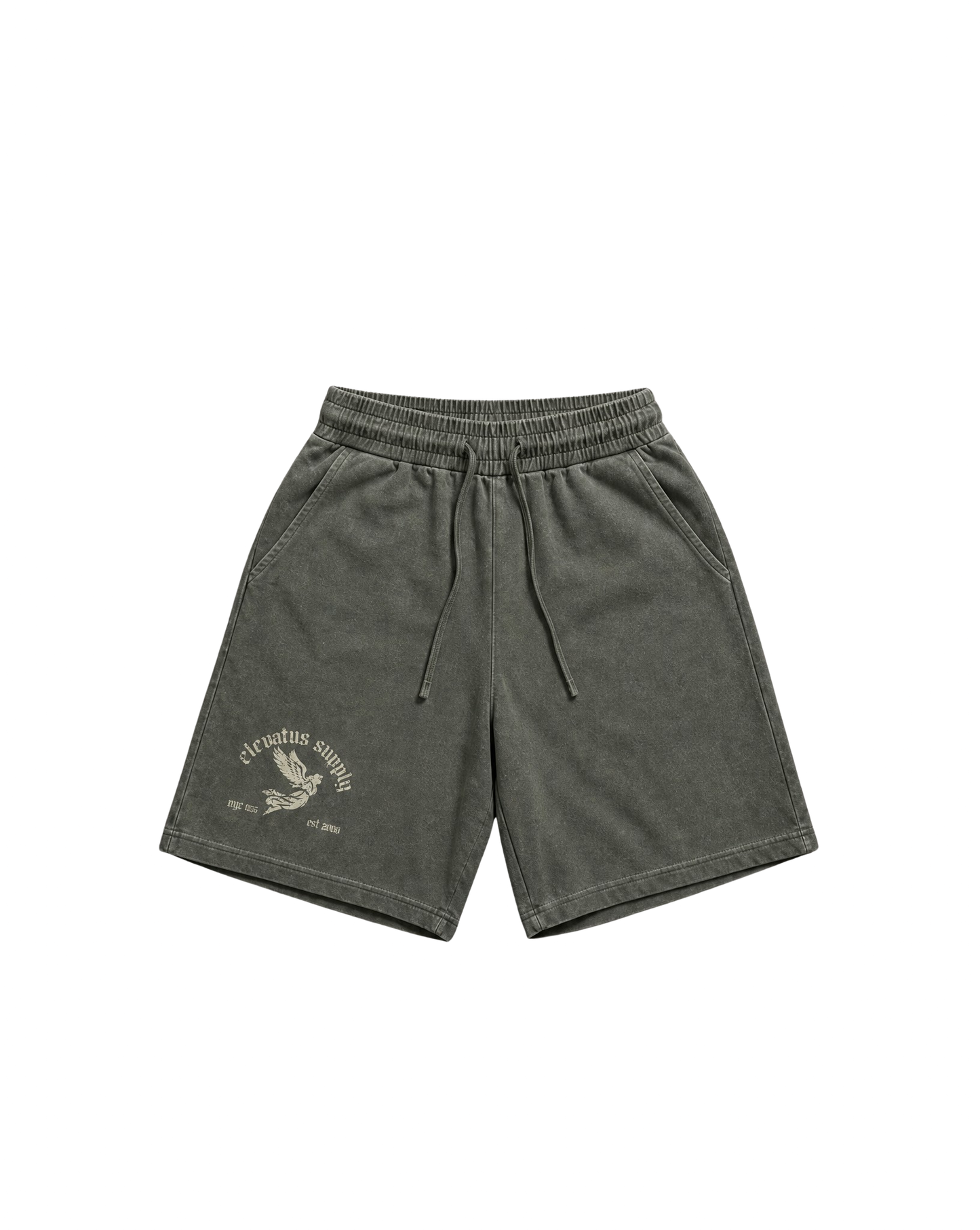 ELEVATUS SUPPLY ARMY GREEN & KHAKI WAFFLE SHORTS