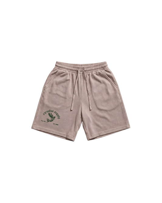 ELEVATUS SUPPLY KHAKI & GREEN WAFFLE SHORTS